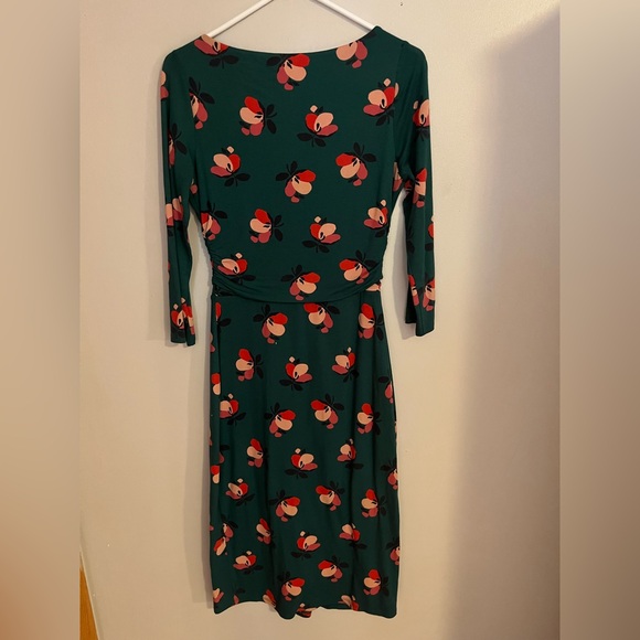 Boden Teal Dress with Pink‎ Floral Pattern - Picture 4 of 6